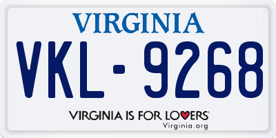 VA license plate VKL9268
