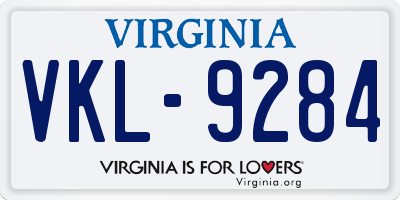 VA license plate VKL9284
