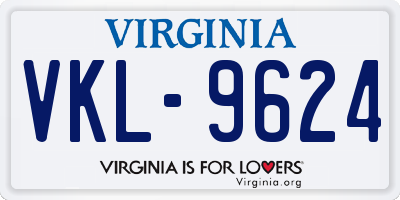 VA license plate VKL9624