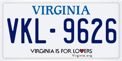 VA license plate VKL9626