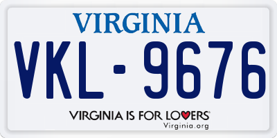 VA license plate VKL9676