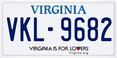 VA license plate VKL9682