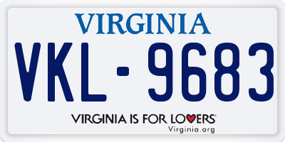 VA license plate VKL9683