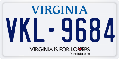 VA license plate VKL9684