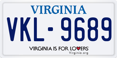 VA license plate VKL9689