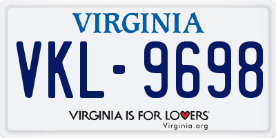 VA license plate VKL9698