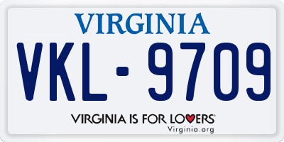 VA license plate VKL9709