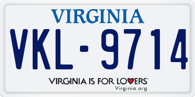 VA license plate VKL9714