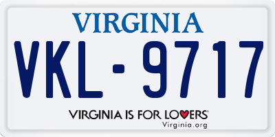 VA license plate VKL9717
