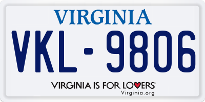 VA license plate VKL9806