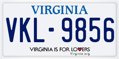 VA license plate VKL9856