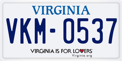 VA license plate VKM0537