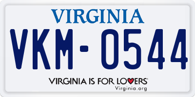 VA license plate VKM0544