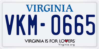 VA license plate VKM0665