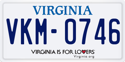 VA license plate VKM0746