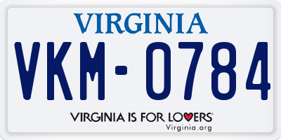 VA license plate VKM0784