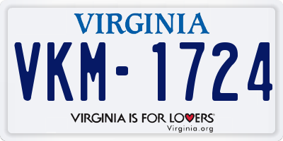 VA license plate VKM1724