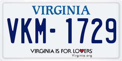 VA license plate VKM1729