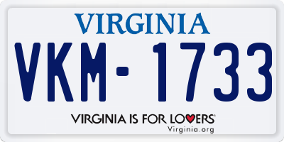 VA license plate VKM1733