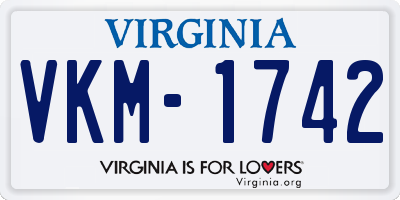 VA license plate VKM1742