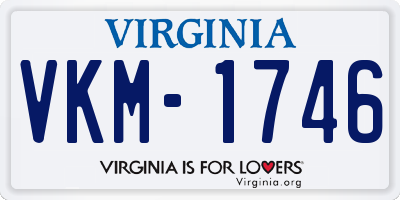 VA license plate VKM1746