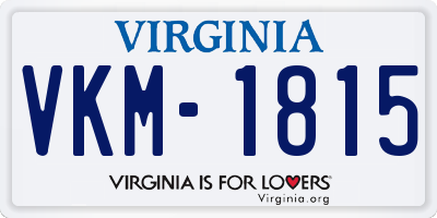 VA license plate VKM1815