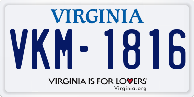 VA license plate VKM1816