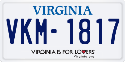 VA license plate VKM1817