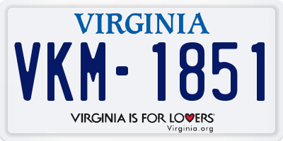 VA license plate VKM1851