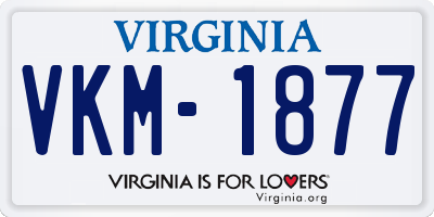 VA license plate VKM1877