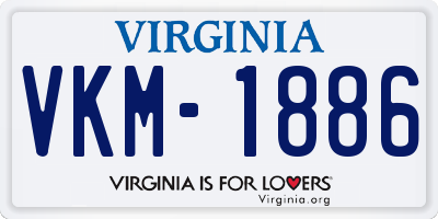 VA license plate VKM1886