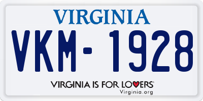 VA license plate VKM1928