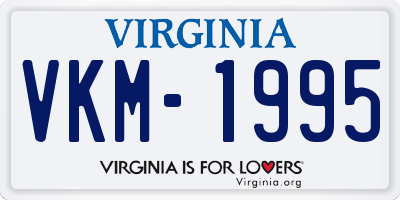 VA license plate VKM1995