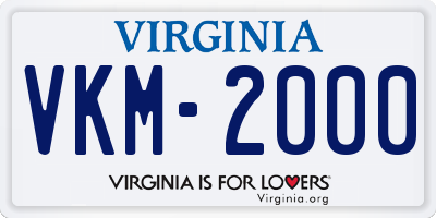 VA license plate VKM2000