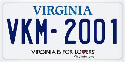 VA license plate VKM2001