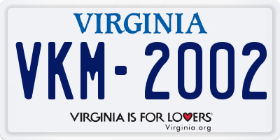 VA license plate VKM2002
