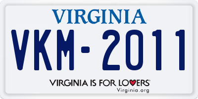 VA license plate VKM2011