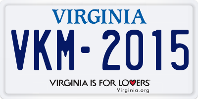 VA license plate VKM2015