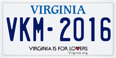 VA license plate VKM2016