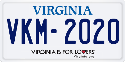 VA license plate VKM2020