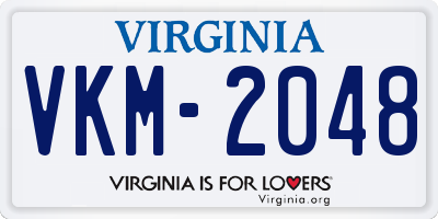 VA license plate VKM2048
