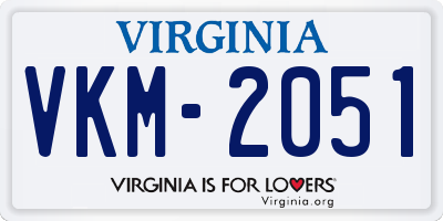 VA license plate VKM2051