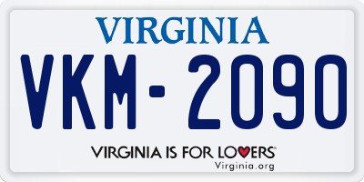VA license plate VKM2090