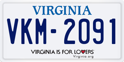 VA license plate VKM2091