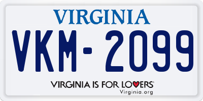 VA license plate VKM2099