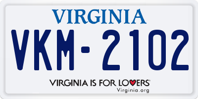 VA license plate VKM2102