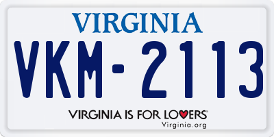 VA license plate VKM2113