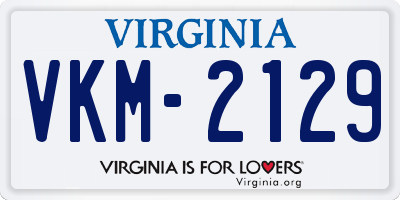 VA license plate VKM2129