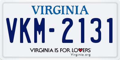 VA license plate VKM2131
