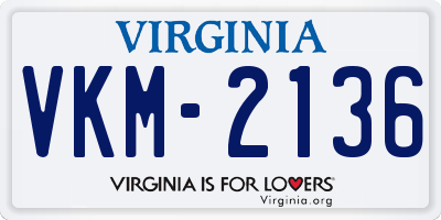 VA license plate VKM2136